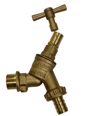FixTheBog™ UK Made Brass Anti Vandal Outdoor Garden Tap Hose Watering 1/2" Hose Union Bib Tap with Double Check valve - 3