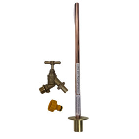 FixTheBog™ UK Made Brass Outdoor Garden Tap Hose Watering 1/2" Double Check valve 350mm Through Wall Kit PTFE Hozelock Adaptor