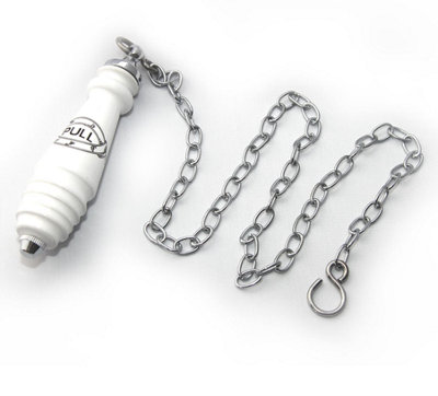 FixTheBog™ Victorian Traditional Ceramic And Chrome Flush Pull For High Level Cistern