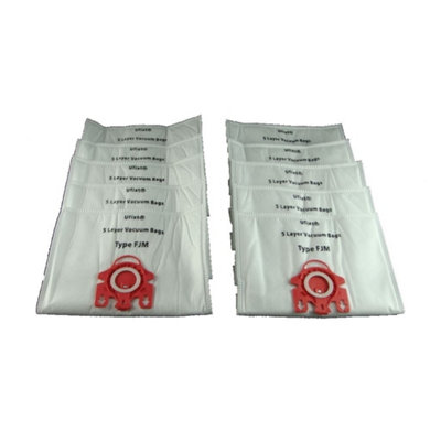 FJM Bags For Miele Vacuum Cleaner Dust Bags x 10 Type FJM Plus Filters by Ufixt