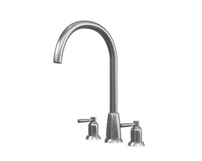 flöde Narvik - Dual Lever 3 Hole Kitchen Tap - Pewter Finish