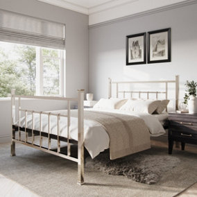 Flair Aether Metal Double Bed Frame - Nickel