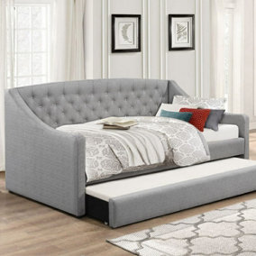 Flair Aurora Fabric Daybed With Trundle - Grey