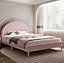Flair Ava Boucle Fabric Double Bed - Pink