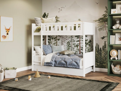 Flair Bea Shorty Wooden Bunk Bed with Trundle White