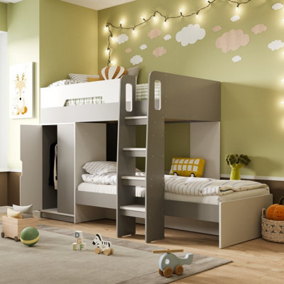 Flair Benito Wooden Bunk Bed White And Grey DIY at B Q