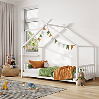 Flair Canopy House Woodeng Single Bed Frame - White