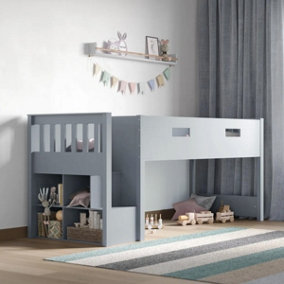 Flair Charles Mid Sleeper Wooden Frame Only - Grey