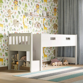 Flair Charles Mid Sleeper Wooden Frame Only - White