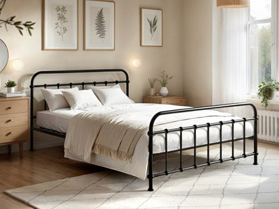 Flair Compton Double Metal Bed Frame - Black | DIY at B&Q