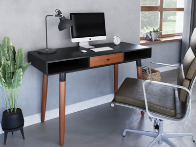 Flair Edelweiss Desk (120x50cm) - Walnut & Black
