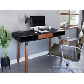 Flair Edelweiss Desk (120x50cm) - Walnut & Black