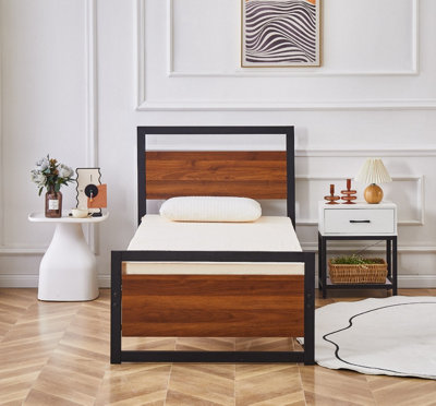 Flair Felix Wooden Metal Single Bed Frame - Black