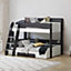 Flair Flick Triple Wooden Bunk Bed With Storage - Grey