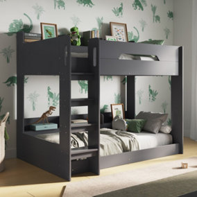 Flair Gravity Low Bunk Bed With Shelves - Grey