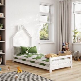 Flair Juni Solid Wood Single Bed - White