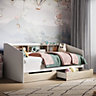 Flair Leni Day Bed With Shelves and Drawers - White/Oak