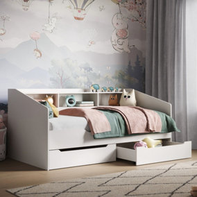 Flair Leni Day Bed with Shelves and Drawers - White