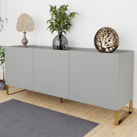 Flair Lenny Painted Sideboard (160x40) - Grey and Brass