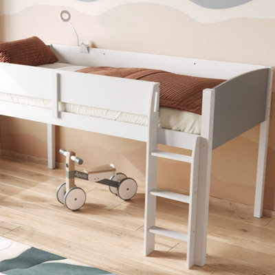 Flair Loop Wooden Midsleeper Cabin Bed - White/Grey