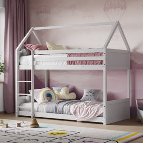 Flair Luna Wooden House Bunk Bed - White
