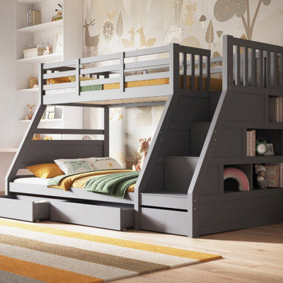 Flair Lunar Triple Bunk Bed - Grey