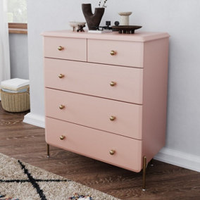 Flair Maddie Chest of Drawers  - Pink and Brass