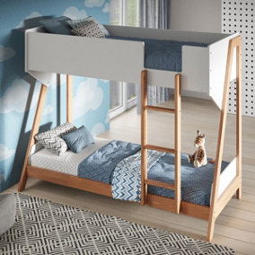 Flair Manila Wooden Bunk Bed - White And Oak