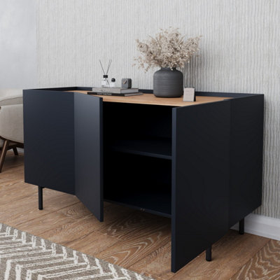 Flair Mino TV Stand Sideboard (120x42) - Dark Grey and Oak