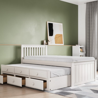 Flair Montana Captain's Wooden Guest Bed - White | DIY at B&Q