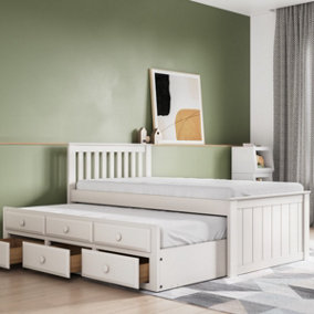 Flair Montana Captain's Wooden Guest Bed - White