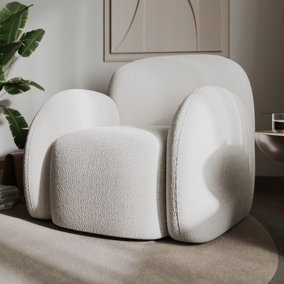 Flair Nina Boucle Teddy Accent Chair - Cream