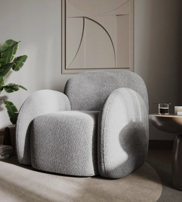 Flair Nina Boucle Teddy Accent Chair - Grey | DIY at B&Q