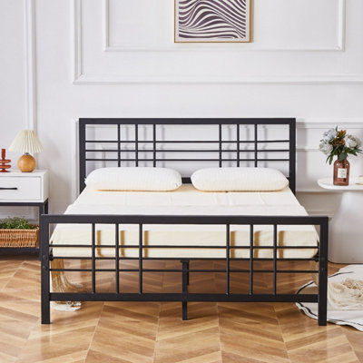 Flair Novak Metal Lattice Kingsize Bed Frame - Black | DIY at B&Q