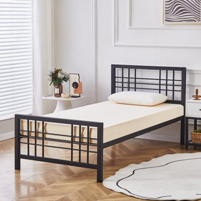 Flair Novak Metal Lattice Single Bed Frame - Black