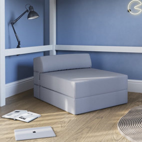 Flair Portable Z Fold Futon Chair/Bed - Grey