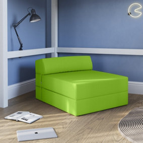 Flair Portable Z Fold Futon Chair/Bed - Lime Green
