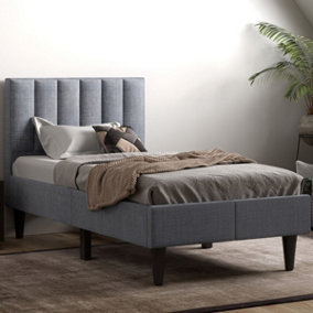 Flair Riverside Linen Fabric Single Bed - Grey