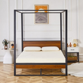 Flair Rockford Wooden Metal 4 Poster Double Bed Frame - Black