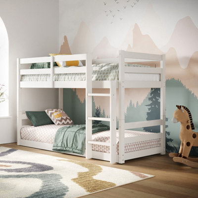 Flair Shasha Low Shorty Wooden Bunk Bed (75x175cm) - White