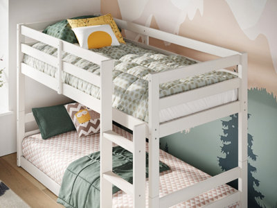 Flair Shasha Low Shorty Wooden Bunk Bed (75x175cm) - White