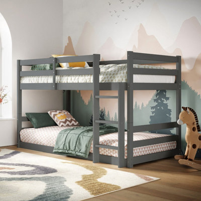 Flair Shasha Low Wooden Bunk Bed - Grey