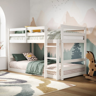 Flair Shasha Low Wooden Bunk Bed - White