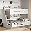 Flair Slick Staircase Triple Bunk Bed - White