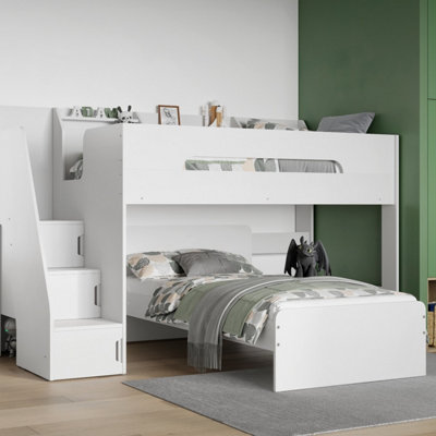 Flair Stepaside L Shaped Bunk Bed - White