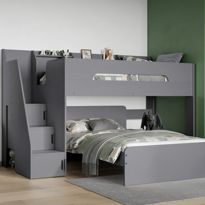 Flair Stepaside L Shaped Triple Sleeper - Grey