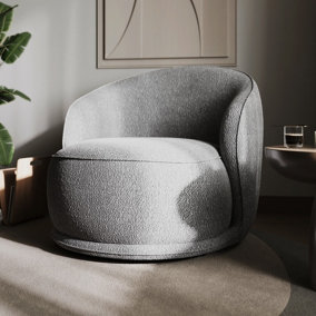 Flair Tullia Boucle Teddy Accent Chair - Grey