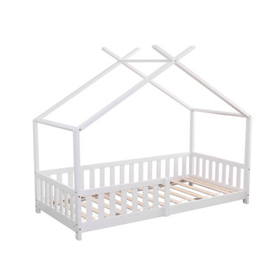 Flair Wooden Scout Tree Single Bed With Rails - White