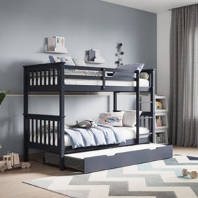 Flair Wooden Zoom Bunk Bed With Trundle - Grey