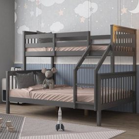 Flair Wooden Zoom Triple Bunk Bed - Grey